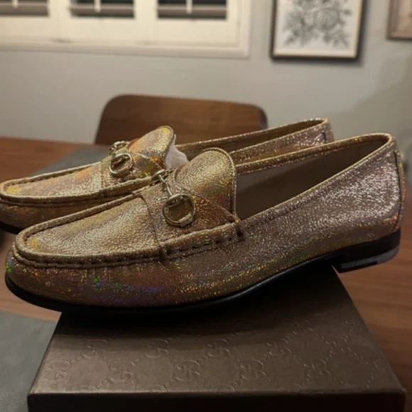Gucci Gold/Pink Women's Loafers - Picture 3 of 7
